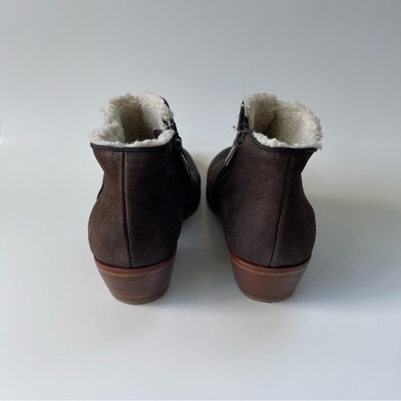 Sam Edelman Ankle Boots Women's Size 8.5 US Coffee Brown Leather Sherpa Lined - Picture 9 of 13